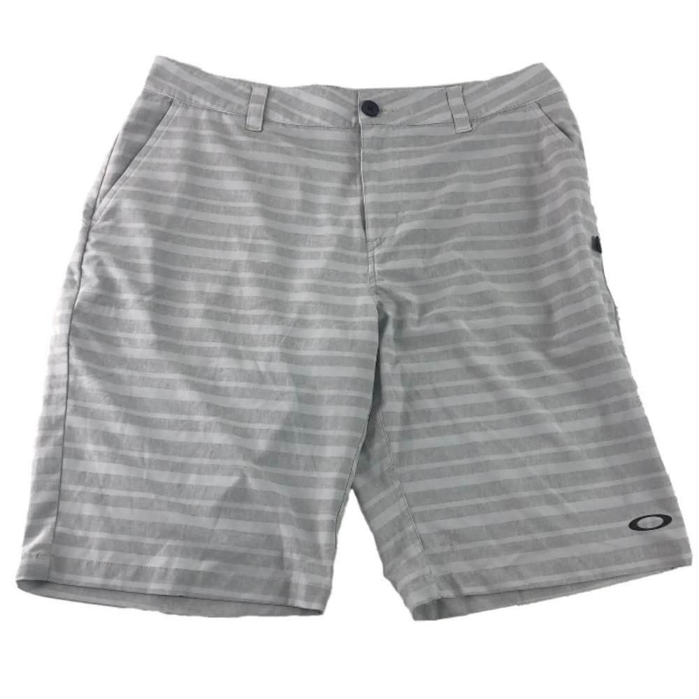 Mens Oakley Grey Control Striped Shorts Sz 34